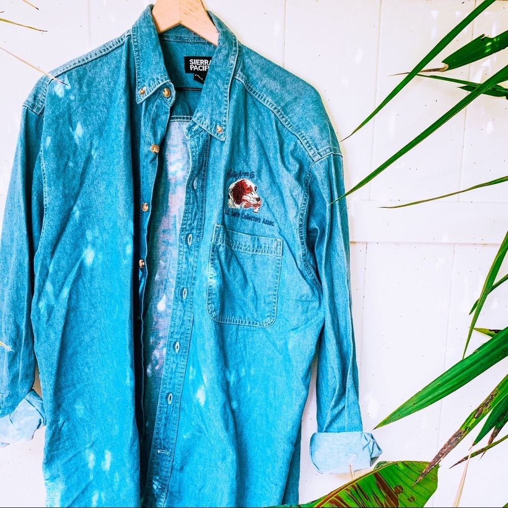 VINTAGE vsco 90s chambray hunting button up popover - Picture 4 of 9